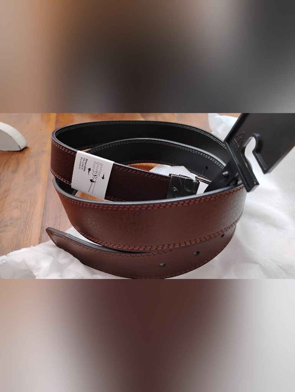 Men's Nike Double Row Stitch Reversible Belt NWT Brown/Black Size XL 42-44
